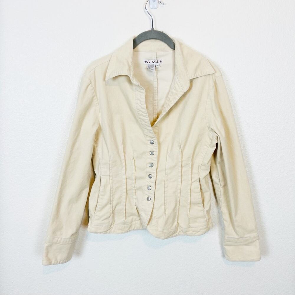 Corduroy Corset Look Jacket AMI Cream Victorian Vibes Cottage Core Prairie Chic
